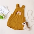 thumbnail image 2 of Baby Girls Sleeveless Jumpsuit, Knitted Romper Embroidered Rainbow Pattern Bodysuit, 2 of 7