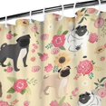 thumbnail image 3 of Pugs and Pioneer Flower Shower Curtain 36"x72" ,Bathroom Decorative Shower Curtains Set with 12 Hooks,Modern Waterproof Washable Shower Curtain, 3 of 6