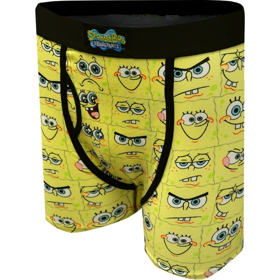 BioWorld Merchandising Mens SpongeBob Squarepants Moods Boxer Briefs (Large)
