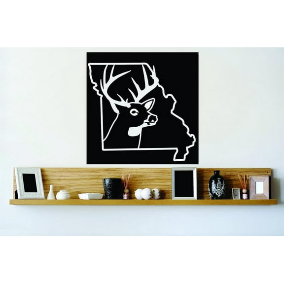 Custom Wall Decal Sticker : Missouri Wild Life Deer Buck Hunt Decor Vinyl Mural 20x20"