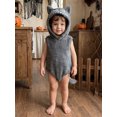 thumbnail image 3 of Cjfdfy Newborn Baby Boy Girl Halloween Costume Outfit Animal Sleeveless Romper With Hood Soft Warm Flannel Halloween Wolf Costume Infant Cute Halloween Party Fall Winter Outfit, 3 of 9