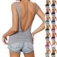thumbnail image 2 of Sleeveless Tank Tops for Women Casual Workout Shirts Sexy Open Back Activewear Athletic Clothes Sports Tank Top （Light Gray,S）, 2 of 10