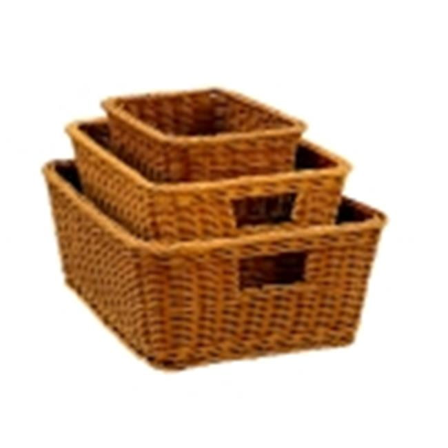 Polypropylene Medium Wicker Basket, 11 x 16 x 6 in.