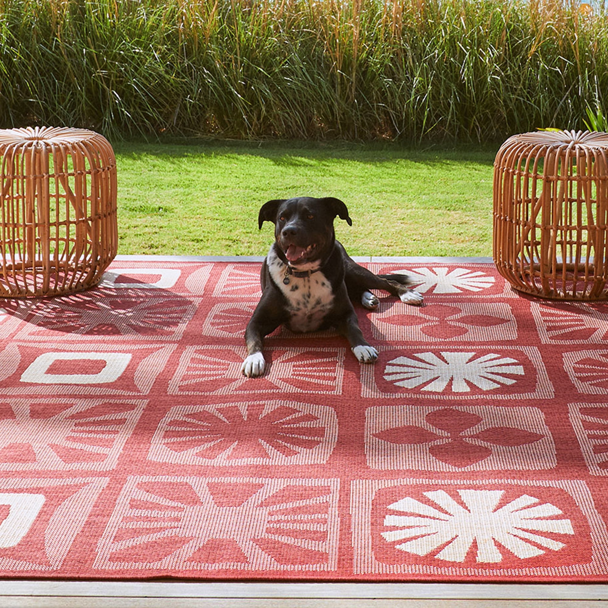 Reyn Spooner Tradewinds Pua Indoor/ Outdoor Polypropylene Red Flat Weave Area Rug, 9x13