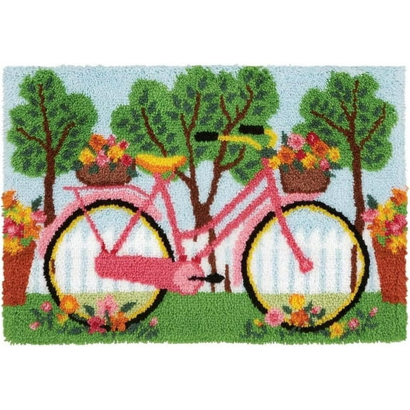 Latch Hook Rug Kits, Spring Outing DIY Latch Hook Rug Making Kits for Adults Kids Cross Stitch Kits Rug Making Home Decor 50x38cm