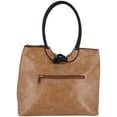 thumbnail image 3 of CTM  Textured Synthetic Leather Tote Handbag with Handle (Women), 3 of 4