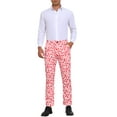 thumbnail image 2 of INSPIRE CHIC Men's Formal Night Out Animal Print Leopard Dress Pants 30 Red, 2 of 6