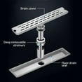 thumbnail image 4 of Mistaha 8 Inch Rectangle Linear Shower Drain with Removable Strainers Anti-Odor Anti-clogging Hair Stopper Catcher, 4 of 8