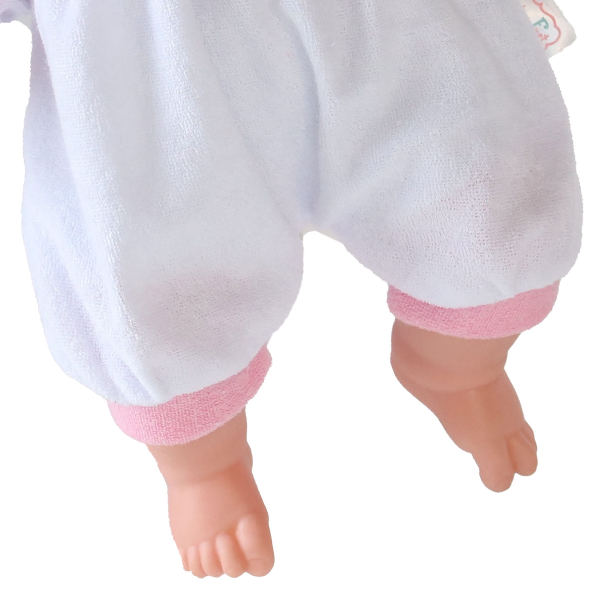 Goldberger Baby's First 13" Bundle of Joy Caucasian Baby Doll - White Terry Cloth Jumper Outfit with Matching Headband