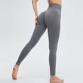 thumbnail image 1 of Pantalones de yoga de cintura alta con pliegues para mujer, estilo europeo y americano, sin costuras, con corte en T, color melocotón, 1 of 6