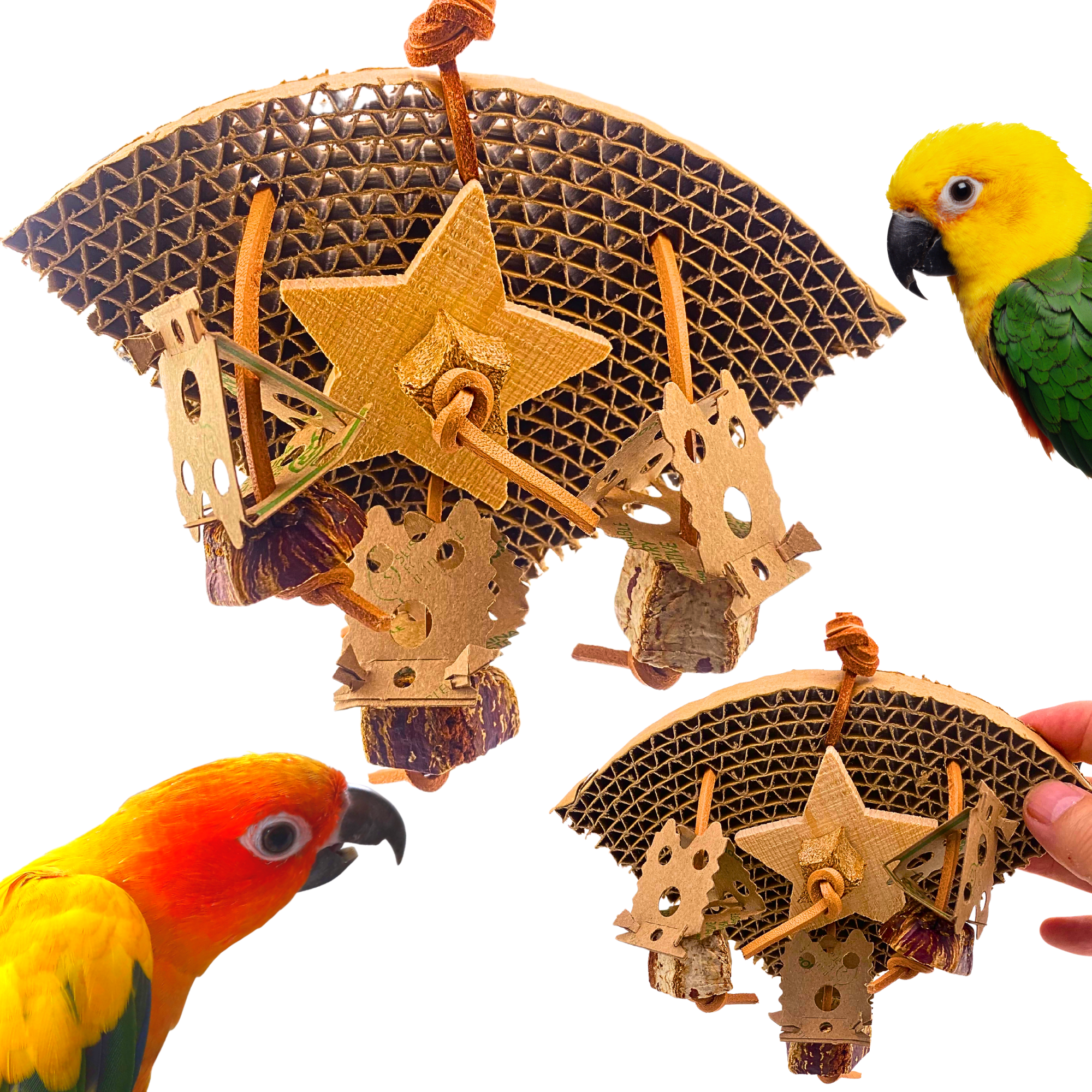 Bonka Bird Toys 1418 Natural Chomp Slice Chew Shred Parrot Cage Toy Conure Pet