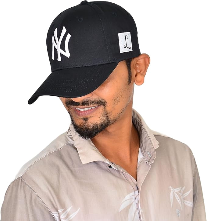 Adjustable Cap Hat for Man & Women |NY Hat| with Exquisite Embroidery |One Size| |Black|