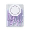 thumbnail image 2 of Metal Paper Clips, Innovative Book Binding Paper Clips Unique Colored  for School 50mm Lavender Purple, 2 of 7