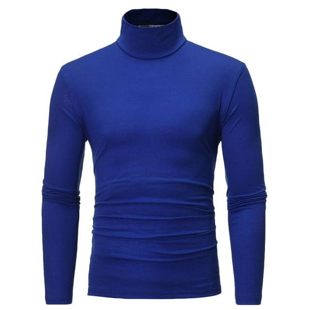 Men Solid Turtleneck Sweaters Tops Slim Fit Stretch Fashion High Collar Casual Pullover Fall Winter Shirt Undershirt