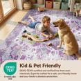 thumbnail image 4 of Design&I 8'x10' Washable Area Rug Snag-Free Purple Grey Boho Medallion Design Symmetrical Accents with Decorative Border for Dining Room, Large Office, Lounge, 4 of 7