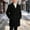 Black, variant on Boys Quilted Lined Wool Peacoat, Kids Double Breasted Mid Length Notch Lapel Overcoat Warm Fall Winter Tweed Outerwear Coffee