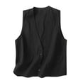 thumbnail image 2 of Cardigan for women's Denim Cotton Linen Vest Waistcoat Trend Casual Denim Sleeveless Vest Cardigan Cardigans for Women, 2 of 4