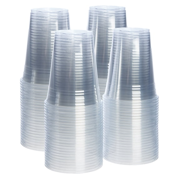 GUSTO 16 Oz Clear Plastic Cups Disposable Iced Coffee Cups, 100-Pack