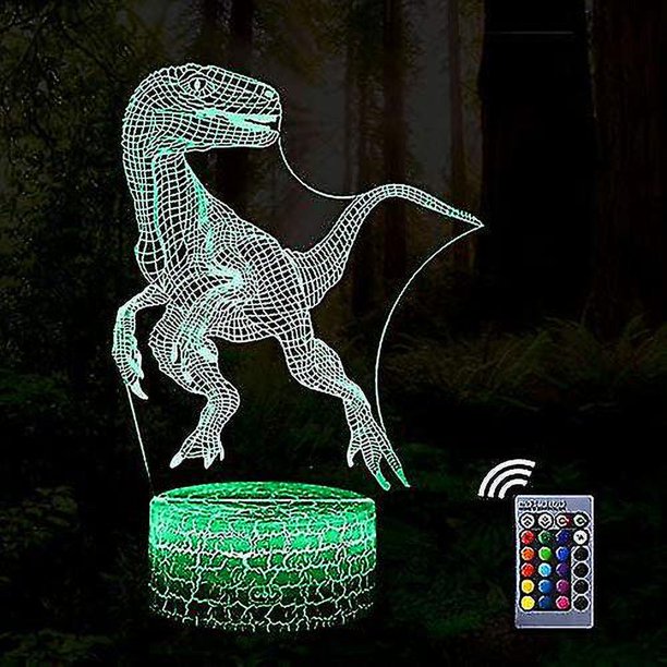 Luz Nocturna De Dinosaurio 3D Para Niños,Juguetes De Dinosaurios Para Niños Niñas,Lámpara De Escritorio De 16 Colores Mesa De Carga Usb Táctil Escritorio Decoración De Dormitorio,Lámpara De Jugue