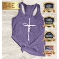 thumbnail image 2 of S4E Women's Jesus Cross Religious Racerback Slim Fit X-Large Purple, 2 of 4