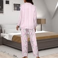 thumbnail image 7 of Kuiaobaty Rabbit Mushroom Print Pajamas Set for Women's Comfy Pajamas Long Sleeve Loungewear Button Down Sleepwear and Pants with Pocket Plus Size, XS, 7 of 7