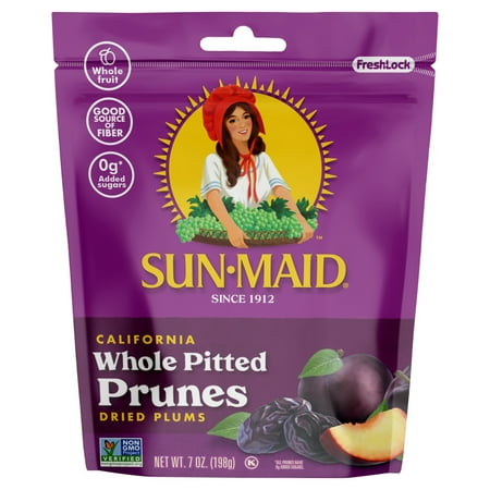 Sun-Maid® California Whole Pitted Prune 7oz Resealable Stand-Up Zipper Bag
