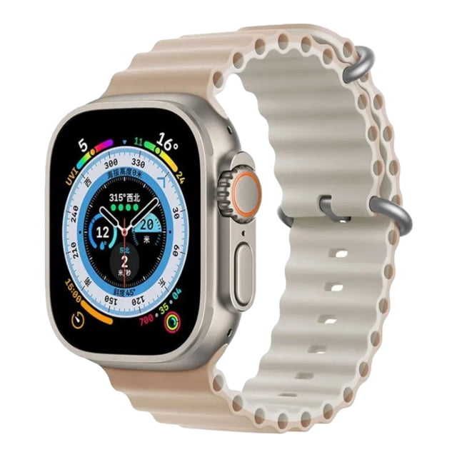 Correa para Apple Watch de Silicon, compatible con 42 mm / 44 mm / 45 mm / 49 mm. Modelo Ocean (Bicolor).