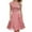 Pink, variant on Dpytoraw Ladies Solid Color Crew Neck Lace Chiffon Short Sleeved Skirt Temperament Dress Casual Dress Dress Blue L