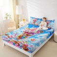 thumbnail image 4 of jejeloiu Colorful Doughnut Cake Twin Sheet Sets,Sweet Dessert Bedding For Girls Boys 3 Pieces, 4 of 7