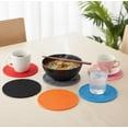 thumbnail image 2 of 6-Pack Silicone Round (7x7") - Heat Resistant Non-Slip Pot Holders with Honeycomb Surface, Food Grade & Dishwasher Safe, 2 of 6