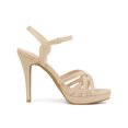 thumbnail image 3 of BLISSFUL STEP Women's Strappy Platform Slingback Stiletto Heels Sandals Beige 9.5, 3 of 7
