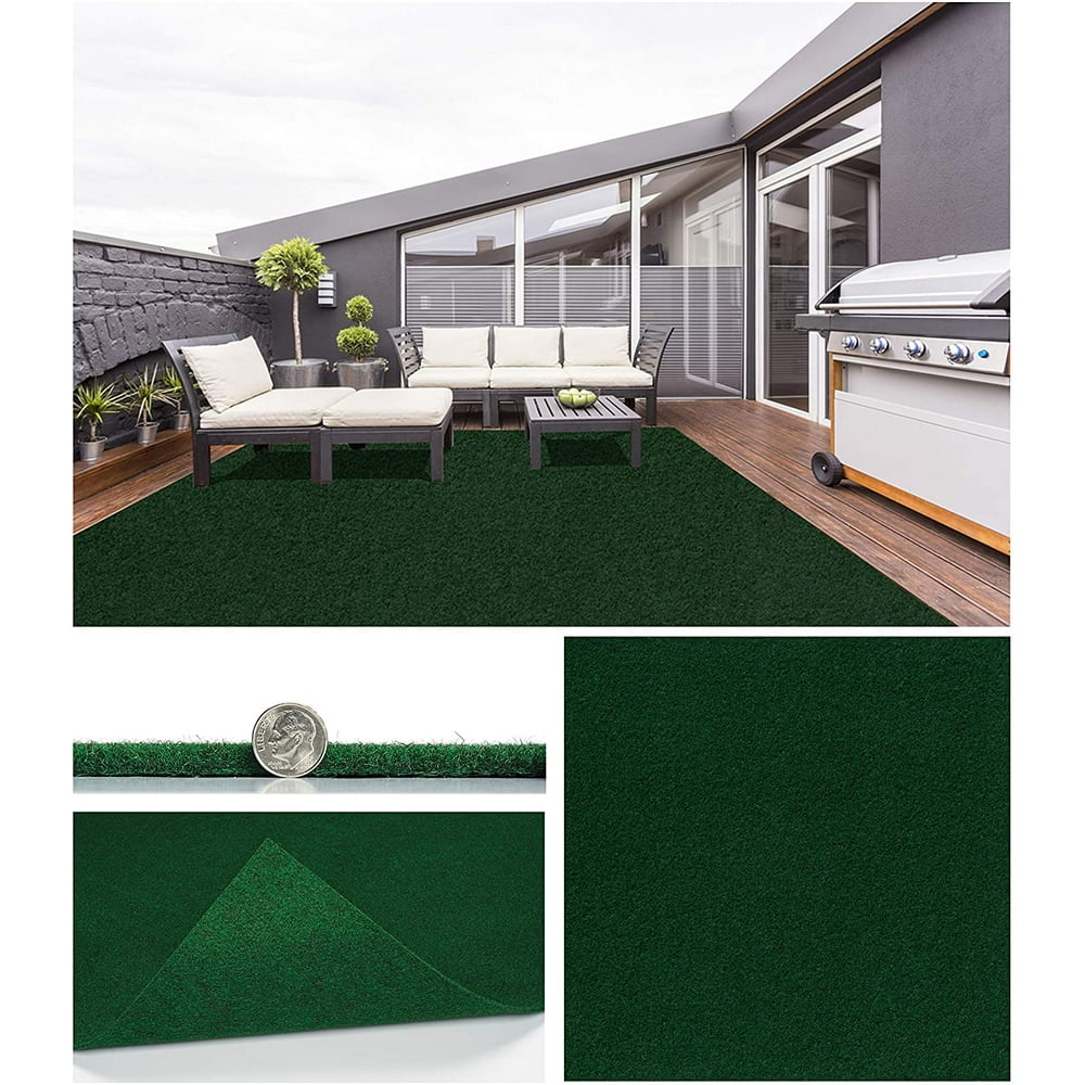 12'x12' Durable Grizzly Grass Indoor/Outdoor Turf Rugs / 100 Life, Wear, and Weather Proof