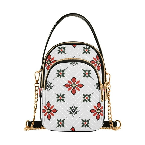 joogoo Women Floral Christmas Chain Crossbody Bags Shoulder Handbag Phone Purse