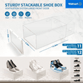 Shoe Organizer Storage Boxes for Closet 12 Packs, Clear Plastic