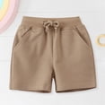 thumbnail image 2 of NOLDARES Toddler Baby Boy Solid Color Shorts Elastic Waist Casual Short Trousers Spring Summer Fall Short Pants(Khaki,6-7 Years), 2 of 9