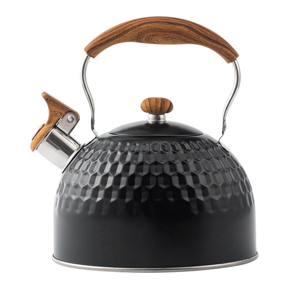 Tea Kettle for Stove Top Whistling Kettle Stainless Steel Kettle Loud Whistling Tea Kettle for Water Boiling Milk and Coffee Brewing Home Drink Shop Afternoon Tea 2.5L Black