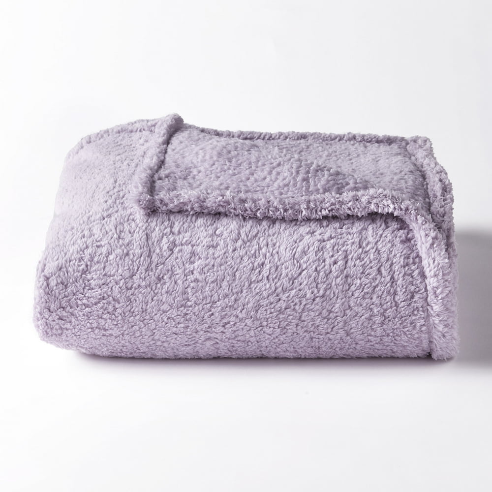 Cozy Lavender Sherpa Fleece Bedding Blanket Lavender