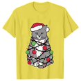 thumbnail image 1 of Camiseta con luces navideñas para mujer, camisetas con estampado gráfico de gato bonito, camisetas de manga corta, ropa de calle divertida, camiseta de marca, ropa femenina, 1 of 5
