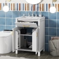 thumbnail image 2 of MODERNLUXE 24" Bathroom Vanity Combo with Ceramic Sink, Freestanding Bathroom Sink Cabinet with 2 Doors and 1 Drawer for Small Space,White, 2 of 9