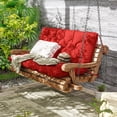 thumbnail image 2 of Kimunuk Outdoor Porch Swing Cushion, 47" X 40" X 5" Waterproof Bench Chair Replacement Cushion with 6 Ties for Patio, Red, 2 of 7