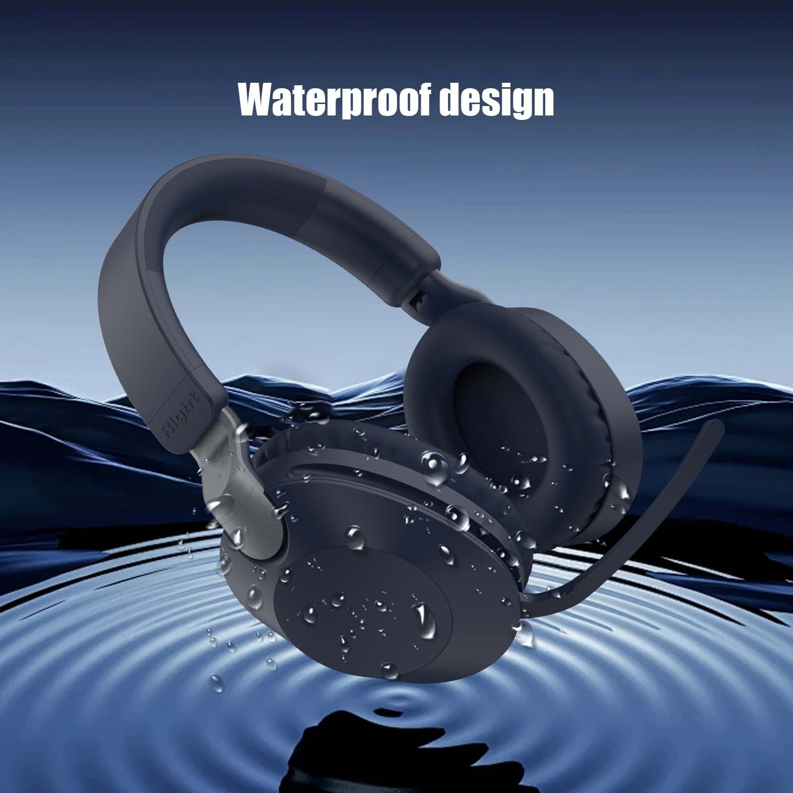 Wireless Headphones Bluetooth On-Ear Headset with Microphone and up to 50 Hours Battery Life with Quick Charging,Blue