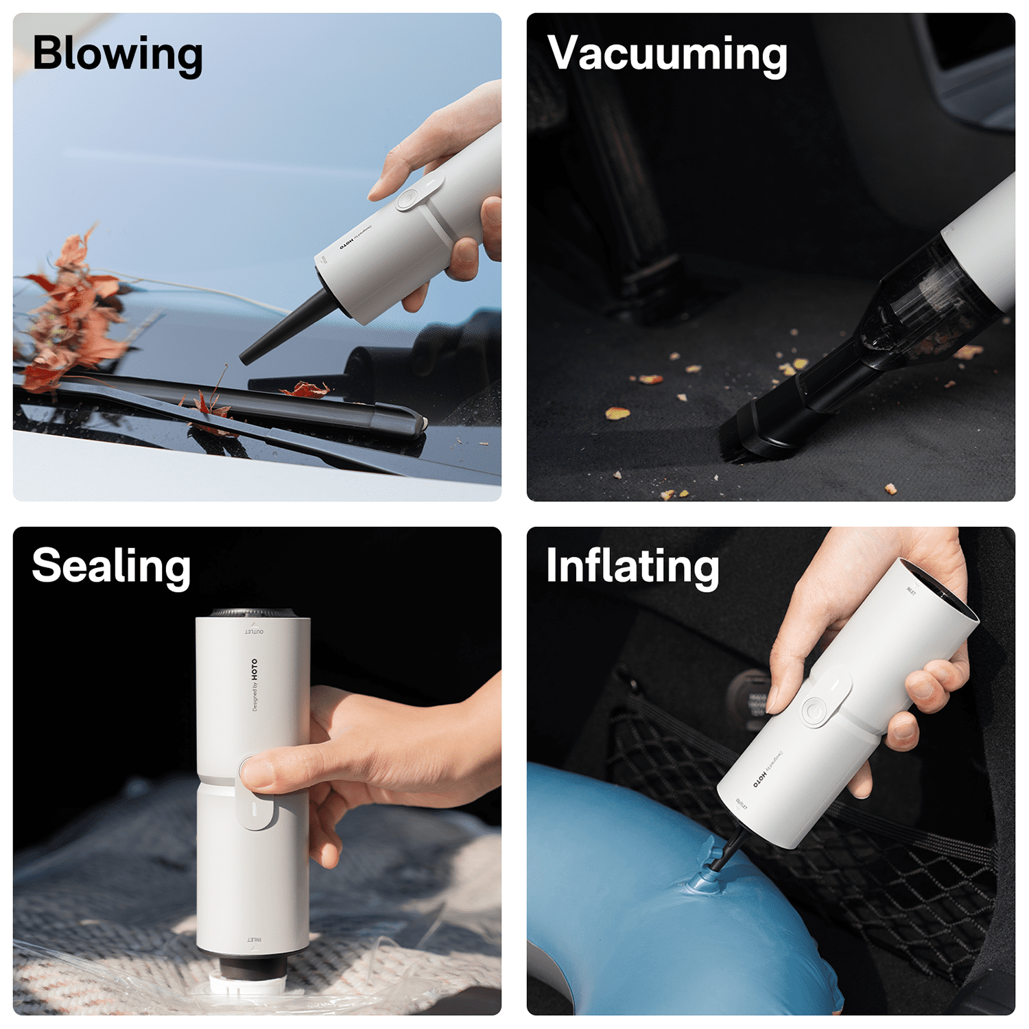 HOTO 4-in-1 Portable Mini Cordless Vacuum & Duster, Handheld