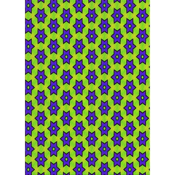Ahgly Company Indoor Rectangle Patterned LawnGreen Novelty Area Rugs, 2' x 3'