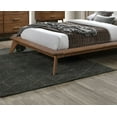 thumbnail image 5 of Beige Boucle Fabric Winged Edge Headboard Full Size Bed 2x Nightstands Walnut Solidwood 3pc Bedroom Set, 5 of 9