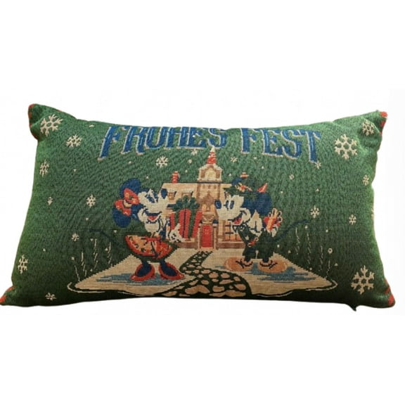 Disney Parks Mickey Minnie Epcot Germany Frohes Fest Throw Pillow New with Tag