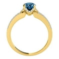 thumbnail image 4 of Aonejewelry 0.75 Ctw. Sassy Halo Blue Diamond Engagement Ring In 14K Yellow Gold, 4 of 4
