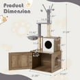 thumbnail image 6 of MELLCOM Cat Tree with Litter Box Enclosure, 2-in-1 Modern Cat Tower Combo, 57.4" Hidden Litter Box Furniture, Light Gray, 6 of 9