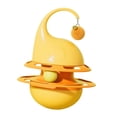 thumbnail image 4 of Juguete de inteligencia para gatos, plato giratorio, dispensador de golosinas, multiusos, estable, almacenamiento de alimentos, juego interactivo para amarillo, 4 of 10