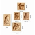 thumbnail image 2 of Yucurem 5PCS Christmas Wooden Cookie Molds, 3D Carved Baking Biscuit Cutter, Embossing Press Stamps for Christmas Kitchen DIY Family Gatherings, 2 of 7