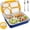 Yellow, variant on NPET Stainless Steel Bento Box Adult Lunch Box with 4 Compartments Lunchable Food Container with Fork and Spoon